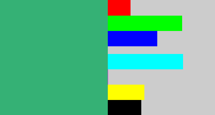 Hex color #35b175 - dark seafoam green