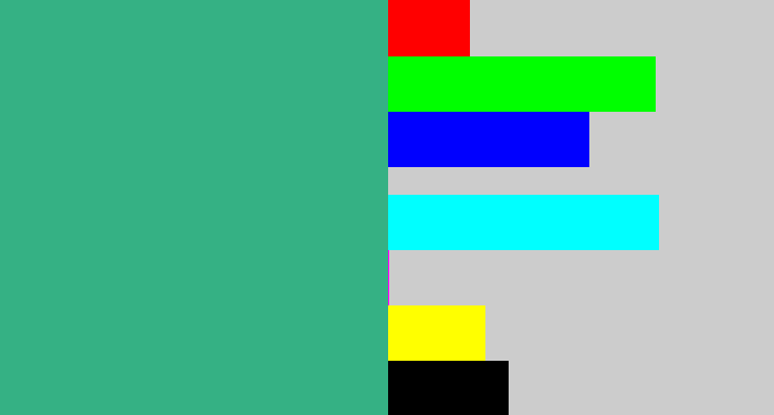 Hex color #35b184 - greenish teal