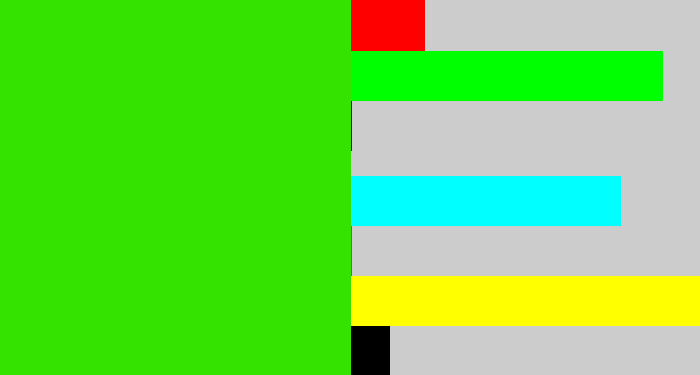 Hex color #35e301 - vivid green