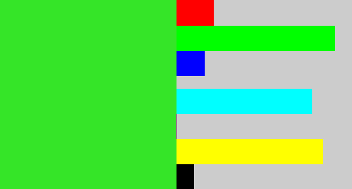 Hex color #35e528 - radioactive green