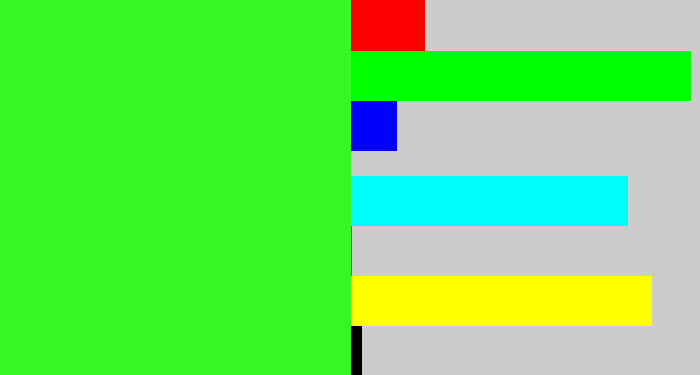 Hex color #35f722 - radioactive green