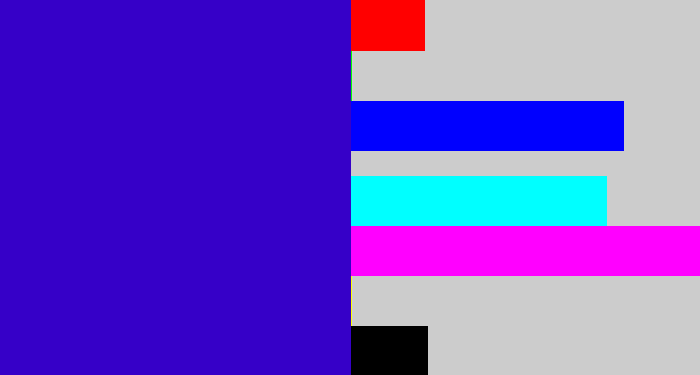 Hex color #3600c8 - violet blue