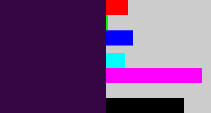 Hex color #360642 - dark purple