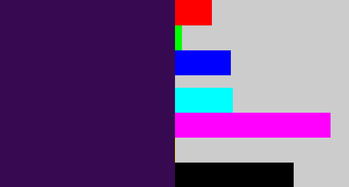 Hex color #360951 - dark purple