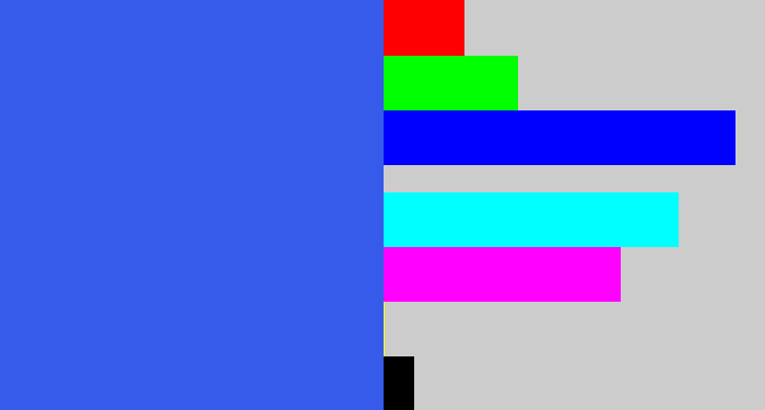 Hex color #365aea - azul