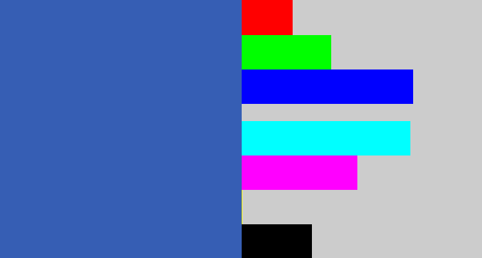 Hex color #365eb4 - mid blue