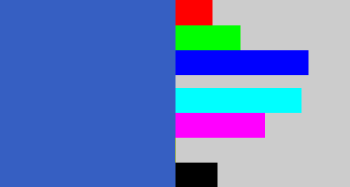 Hex color #365fc2 - medium blue