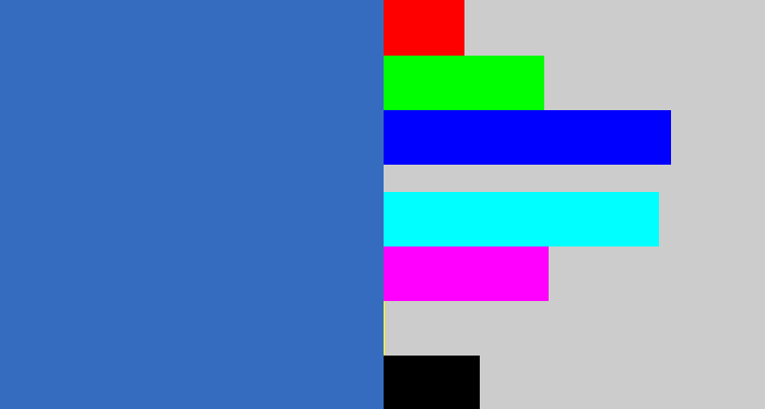 Hex color #366cbf - medium blue