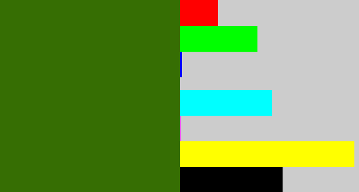 Hex color #366e03 - dark grass green