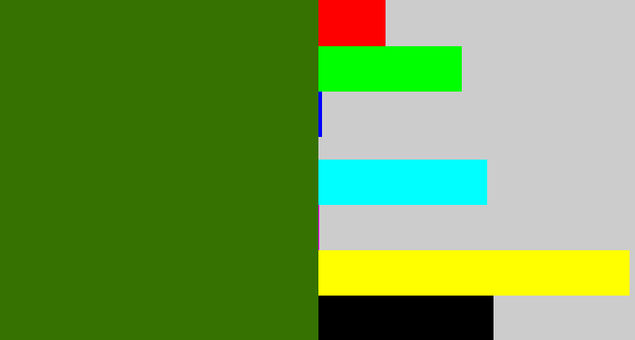 Hex color #367202 - dark grass green