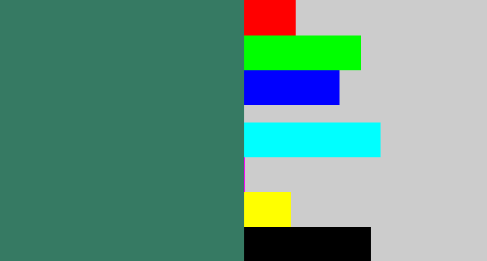Hex color #367a63 - viridian