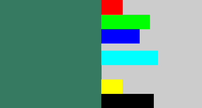Hex color #367b61 - viridian