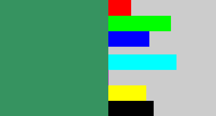 Hex color #369360 - greenish