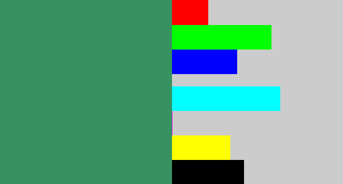 Hex color #369361 - greenish