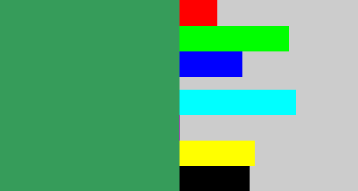 Hex color #369c5a - greenish