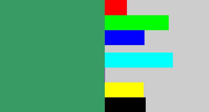 Hex color #369c62 - greenish