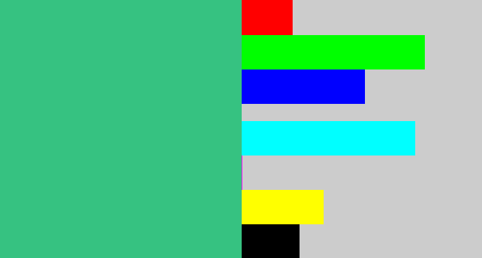 Hex color #36c281 - greenish teal