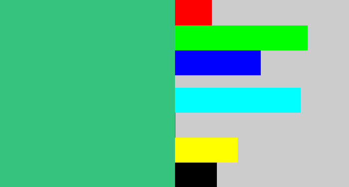 Hex color #36c37d - greenish teal