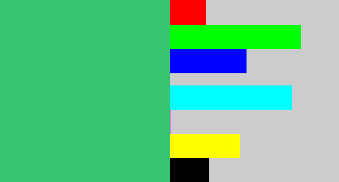 Hex color #36c473 - greenish teal