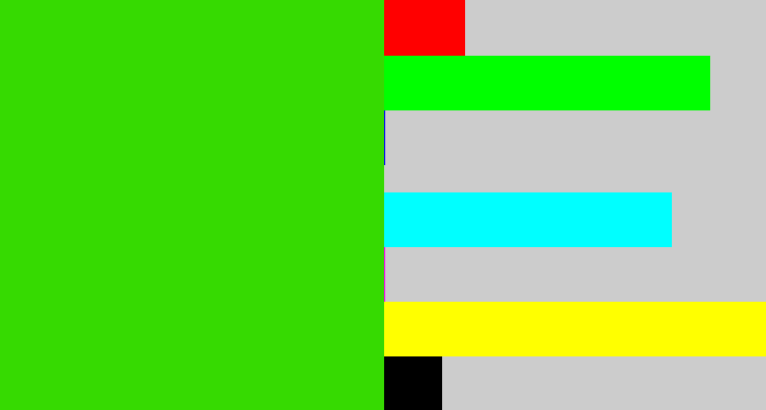 Hex color #36da01 - vivid green