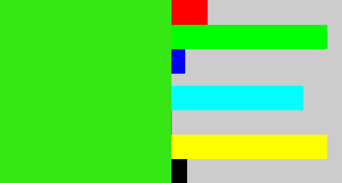 Hex color #36e715 - vivid green