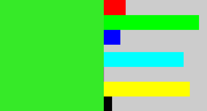 Hex color #36ea28 - radioactive green