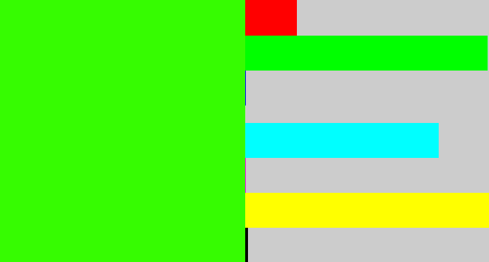 Hex color #36fc01 - vivid green