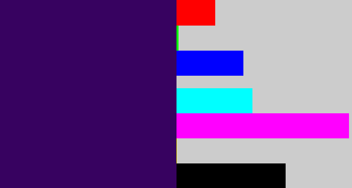 Hex color #370260 - royal purple