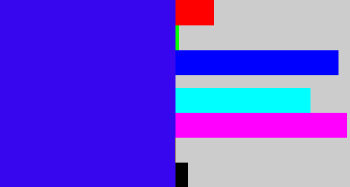Hex color #3705ee - blue/purple