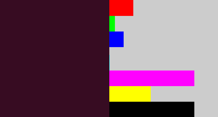Hex color #370c22 - dark plum