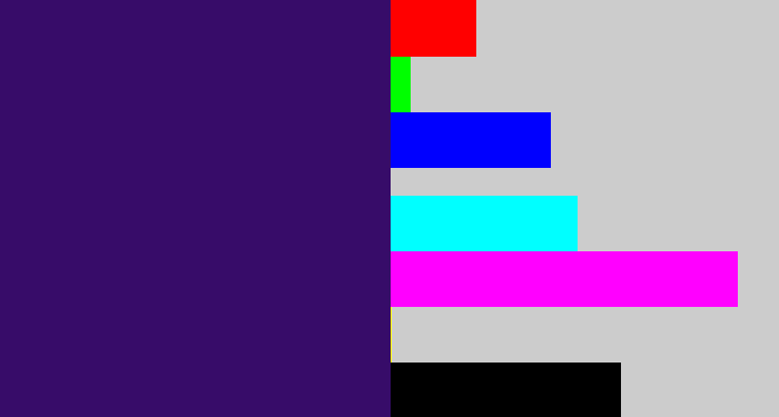 Hex color #370c69 - royal purple