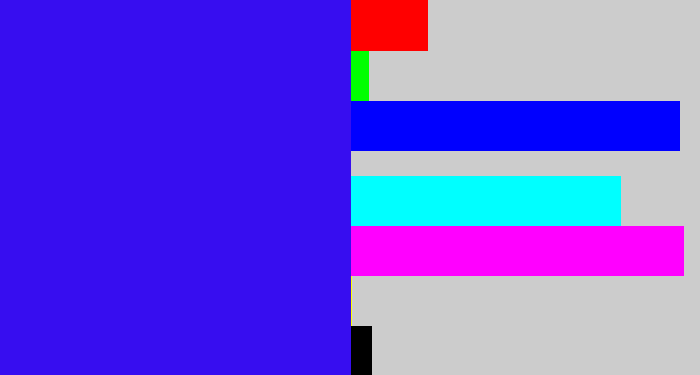 Hex color #370df0 - blue/purple