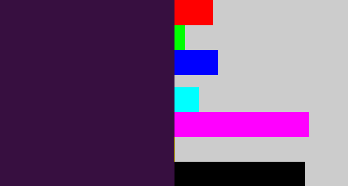 Hex color #370f40 - dark purple