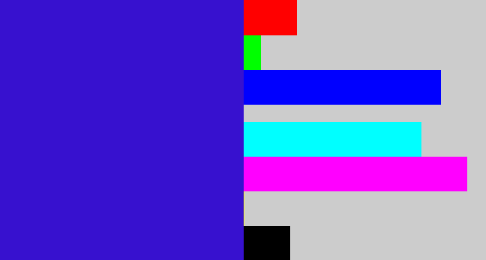 Hex color #3711cf - violet blue