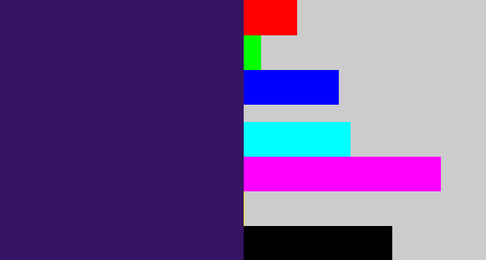 Hex color #371363 - royal purple
