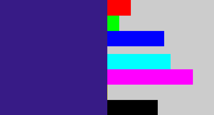 Hex color #371b86 - indigo