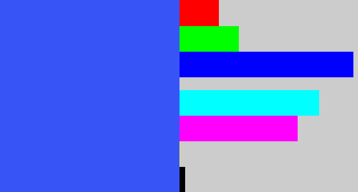 Hex color #3755f7 - azul