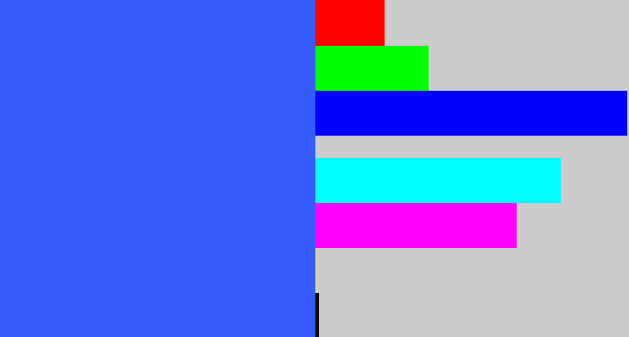 Hex color #375cfd - lightish blue