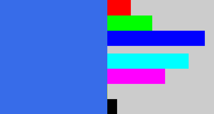 Hex color #376ce9 - lightish blue