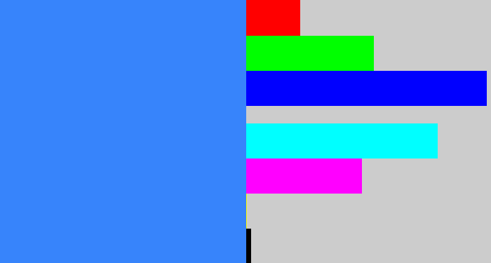 Hex color #3784fb - dodger blue