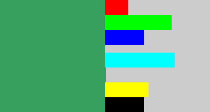 Hex color #37a05f - greenish