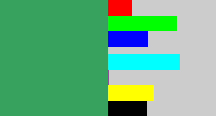 Hex color #37a25e - greenish