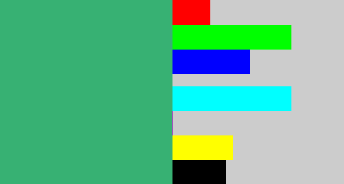 Hex color #37b173 - dark seafoam green