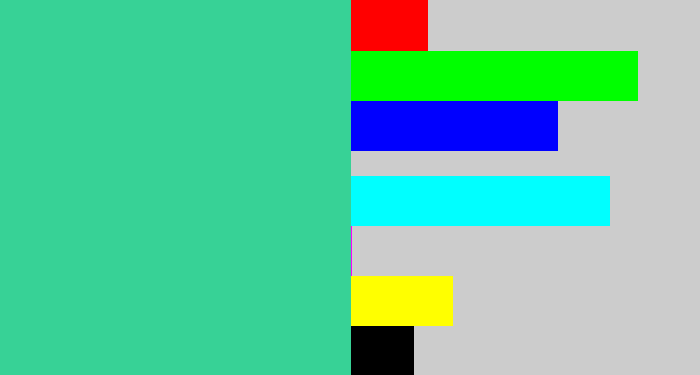 Hex color #37d296 - greenish teal
