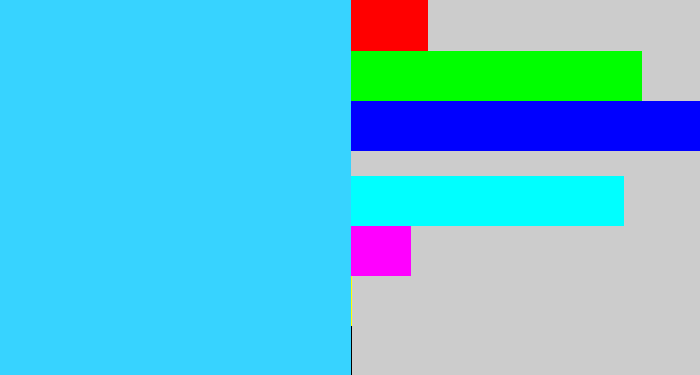 Hex color #37d3ff - bright light blue