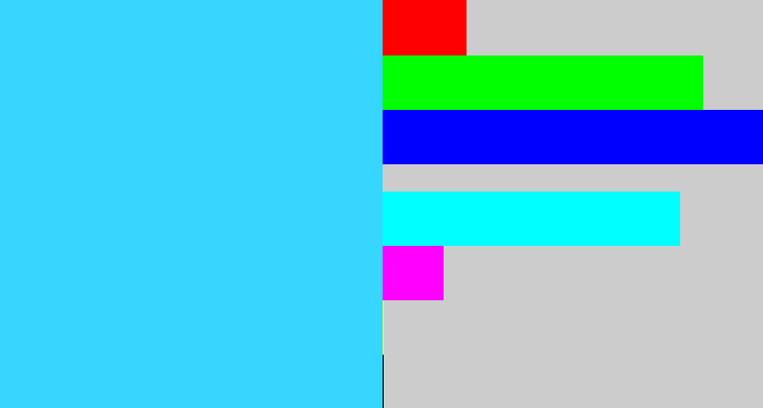 Hex color #37d6ff - bright light blue