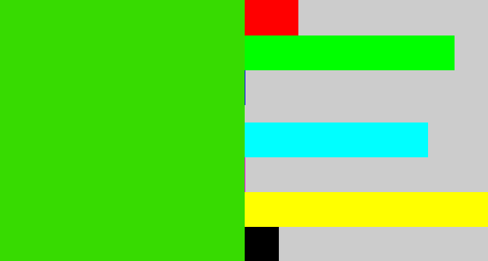 Hex color #37db01 - vivid green