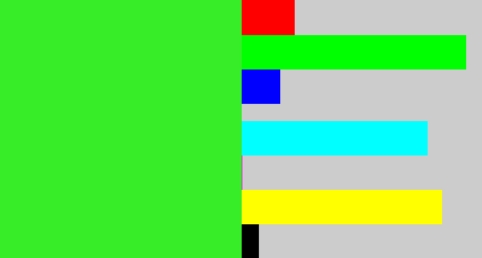 Hex color #37ed28 - radioactive green