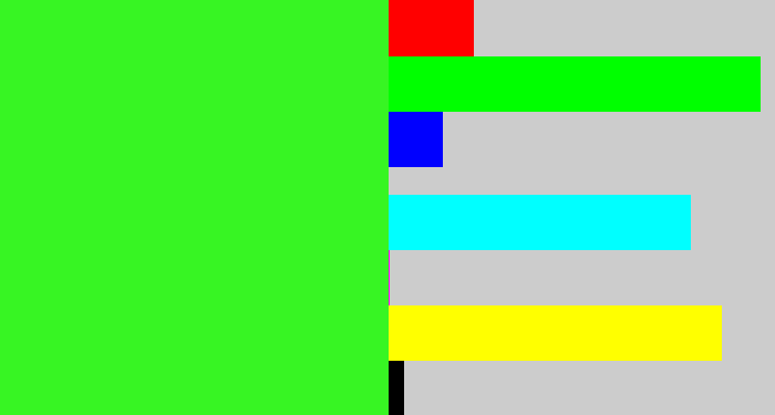 Hex color #37f523 - radioactive green