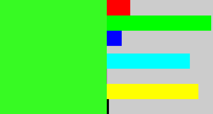 Hex color #37fa23 - radioactive green